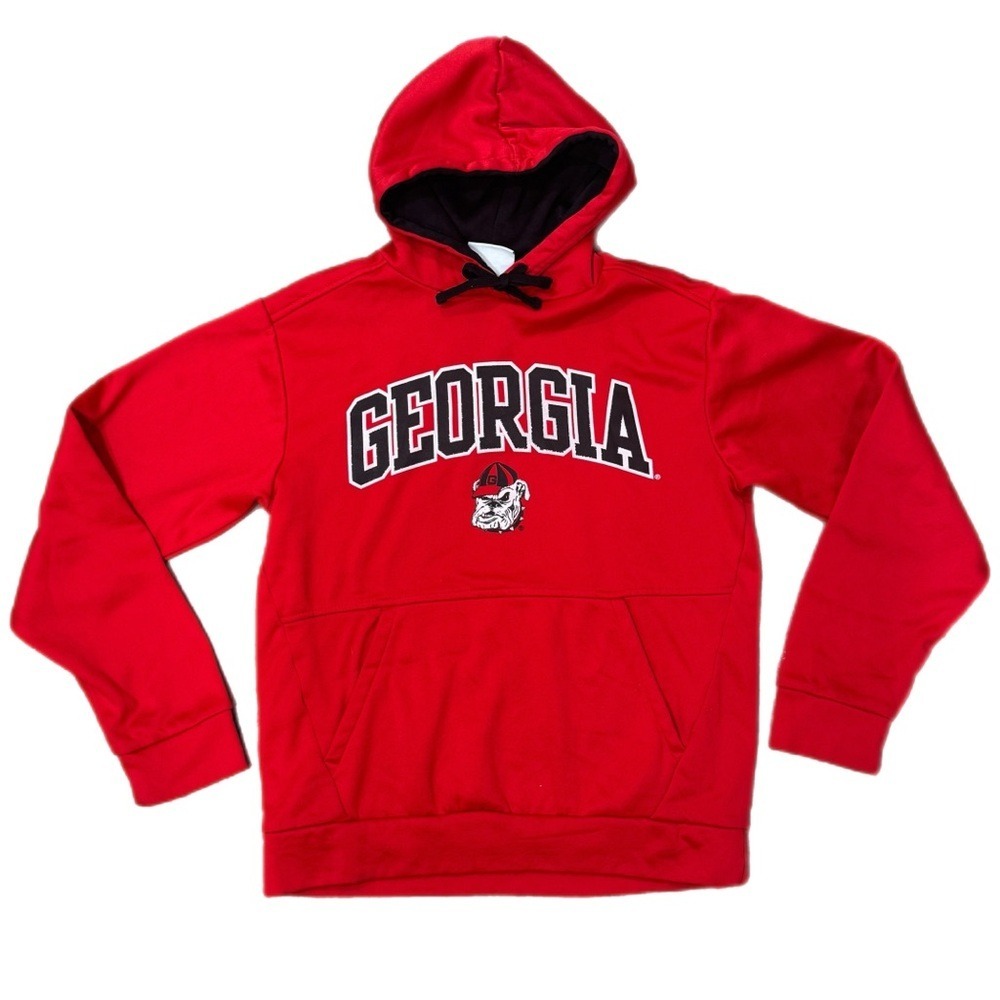 Champion Georgia Bulldogs Hoodie Sweatshirt Red Mascot UGA Logo Mens Small